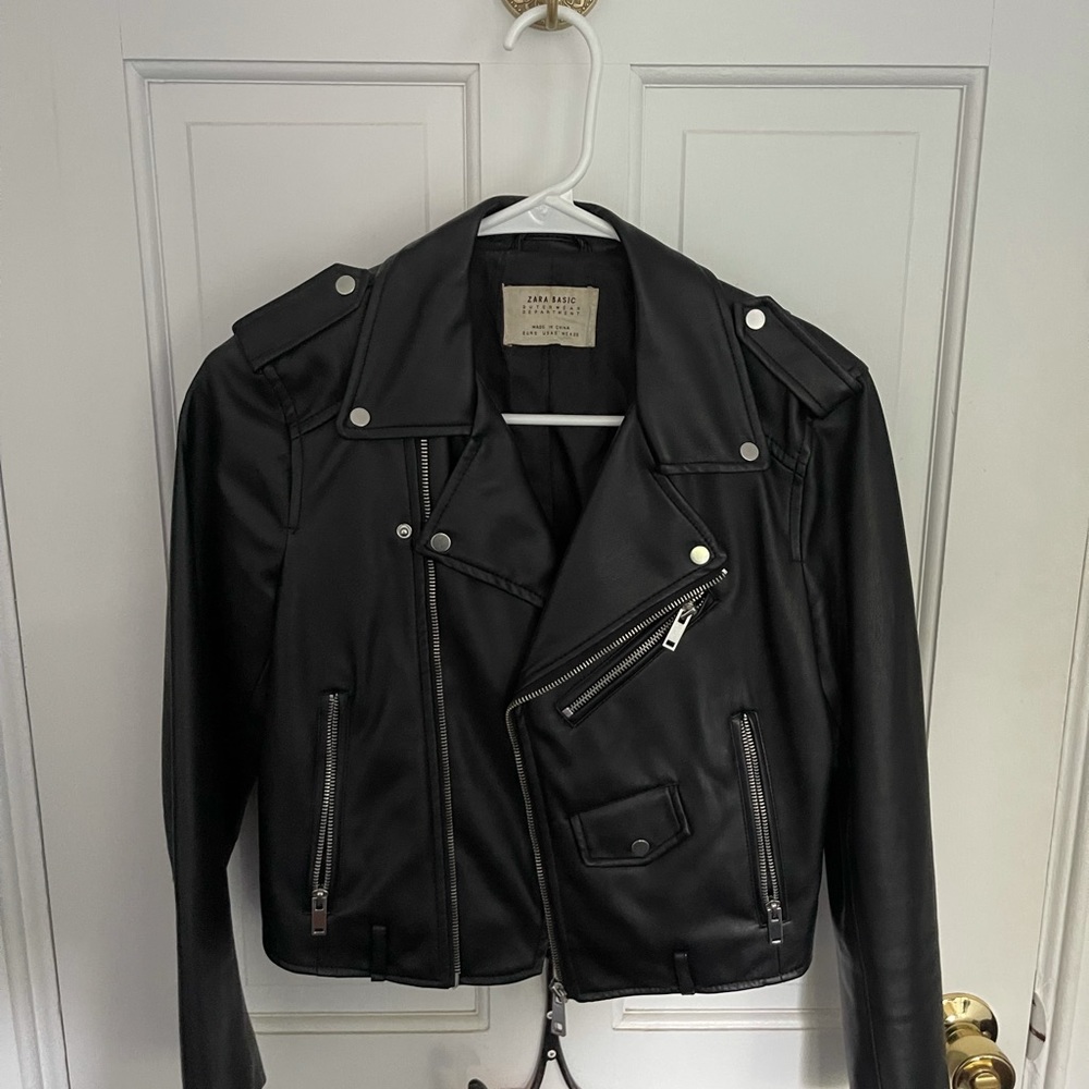 Zara Leather (Faux) Moto Jacket
